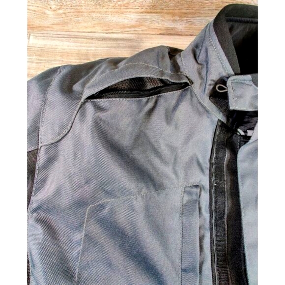 Unisex Motorcycle Jacket Full Sleeve Zipped Front & Pockets size L,‎ Black/Gray - Picture 6 of 12
